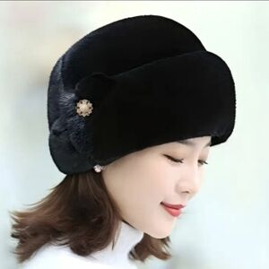 Elegant Black Faux Fur Women's Hat